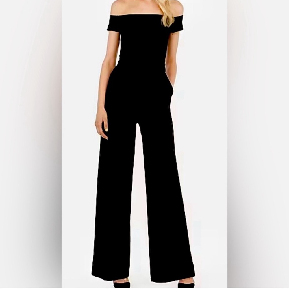 Express Black Off-Shoulder Jumpsuit